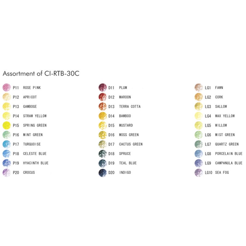 TOMBOW kleurpotloden IROJITEN Woodlands, handgemaakt, wit gelakt, 30 stuks